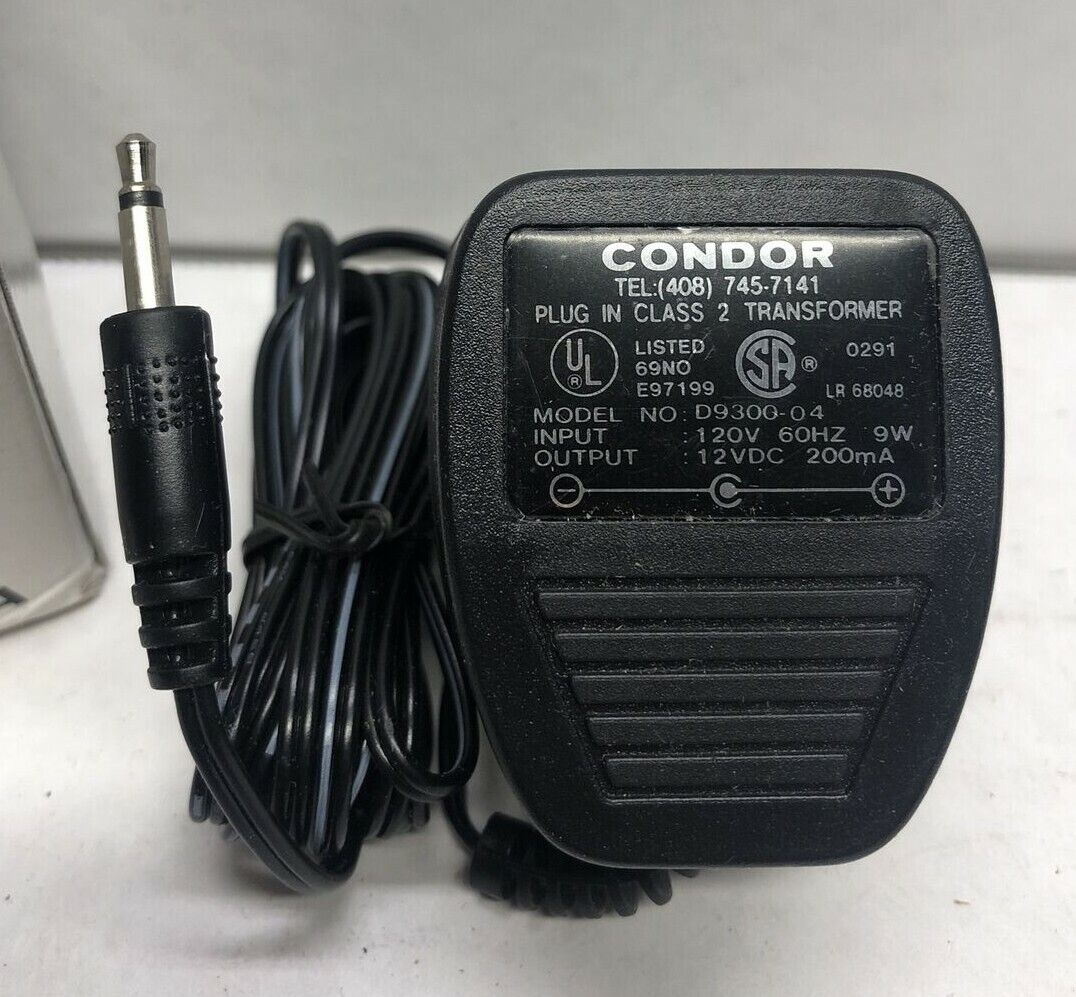 *Brand NEW*Condor D9300-04 Plug In Class 2 Transformer 12VDC 200mA 9W AC Adaptor